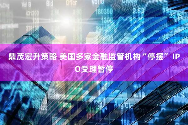 鼎茂宏升策略 美国多家金融监管机构“停摆” IPO受理暂停