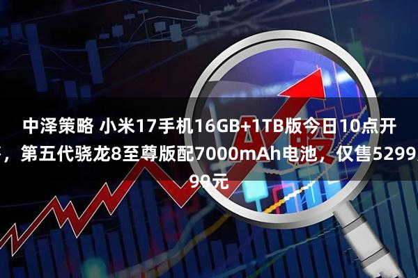 中泽策略 小米17手机16GB+1TB版今日10点开售，第五代骁龙8至尊版配7000mAh电池，仅售5299元